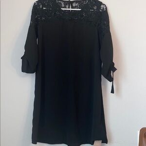 Elegant Black Lace Long Sleeve Dress